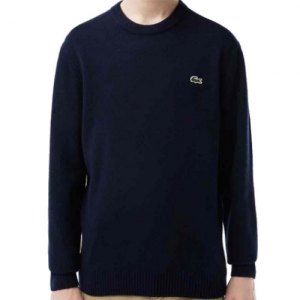 MAGLIONE COTONE LACOSTE PULLOVER AH0128 166 MARINE