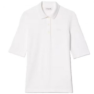 POLO DONNA LACOSTE SLIM FIT MANICA TRE QUARTI PF0503 001 BLANC