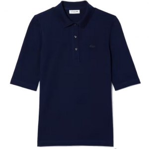 POLO DONNA LACOSTE SLIM FIT MANICA TRE QUARTI PF0503 166 MARINE