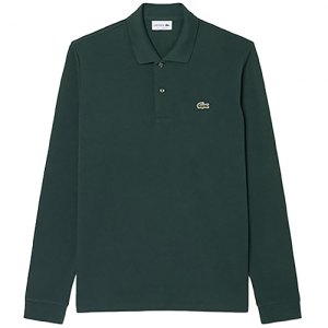POLO MANICA LUNGA LACOSTE CLASSIC FIT MELANGE L1313 RV4 VERT FONCE