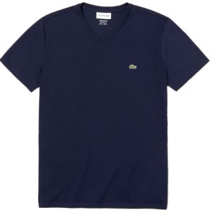 MAGLIETTA T-SHIRT COLLO A V LACOSTE TH6710 166 MARINE