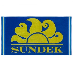 TELO MARE SPUGNA SUNDEK NEW CLASSIC LOGO TOWEL AM312ATC1050 00110 SAPHIRE