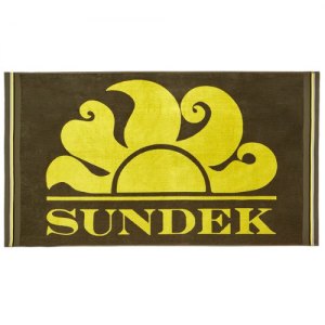 TELO MARE SPUGNA SUNDEK NEW CLASSIC LOGO TOWEL AM312ATC1050 30208 DARK ARMY GREEN