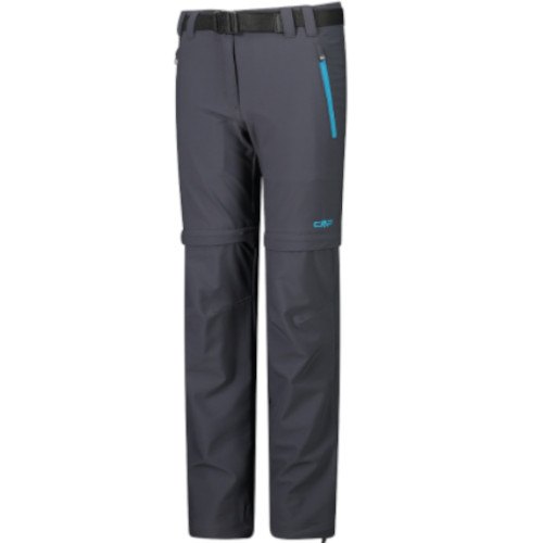 Pantaloni Accorciabili Trekking Junior CMP GIRL ZIP OFF PANT STRETCH  3T51445 U911 TITANIO - Emmecisport.com - The Sport Shop On-Line