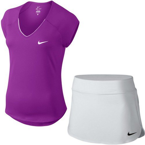 Completo Tennis Donna NIKE COURT TOP PURE 728757 584 + COURT SKIRT PURE  728777 100 - Emmecisport.com - The Sport Shop On-Line
