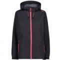 GIACCA IMPERMEABILE DONNA CMP WOMAN RAIN FIX HOOD JACKET 39X6636 01UE ANTRACITE